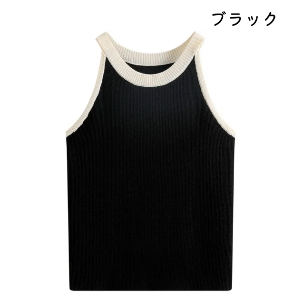 【5color】 ホルターネックニットトップ Z00206