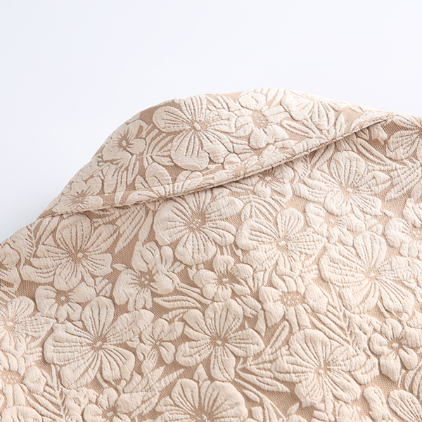 【2color】立体フラワー刺繍シャツジャケット Z00575