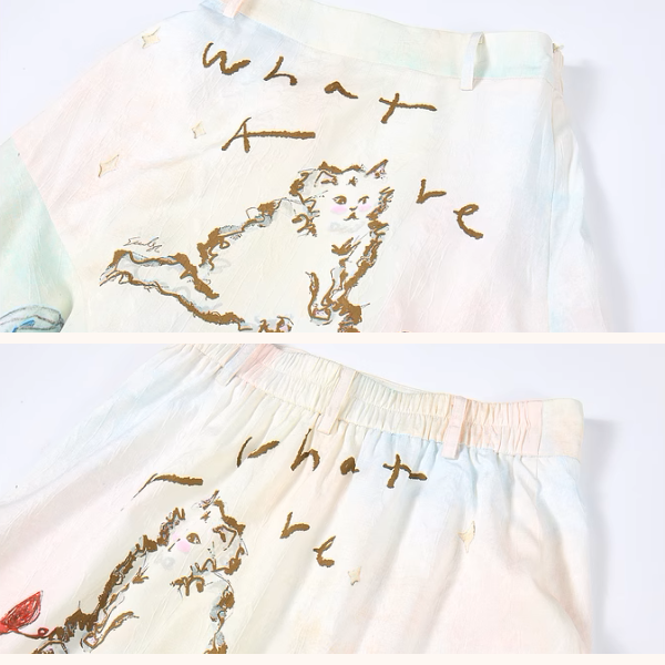 フリルヘムプリントスカート《Z00963》