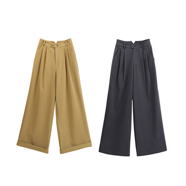 【2color】ワイドクロップドパンツ    Z00491