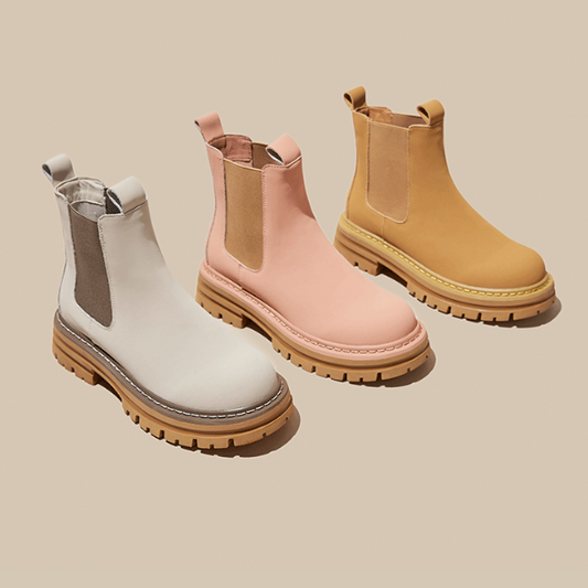 【3color】ラウンドトゥ厚底チェルシーブーツ X-521
