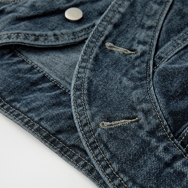 ノーカラーデニムジャケット X-228