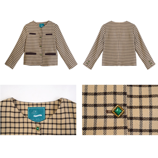 クラシックチェック柄ショートジャケット Z00509