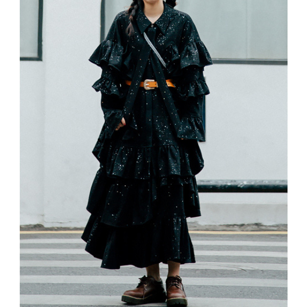 ティアードプリーツセットアップ X-277