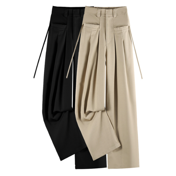 【2color】ハイウエストタックワイドパンツ X-163