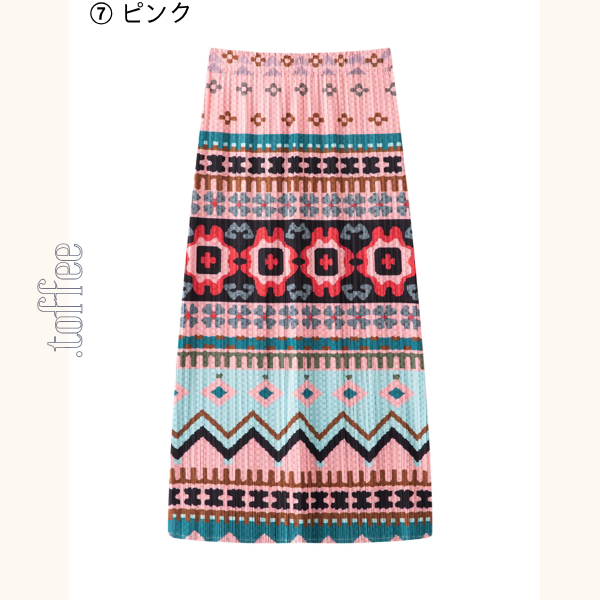 【8pattern】マルチカラーロングプリーツスカート《Z01068》