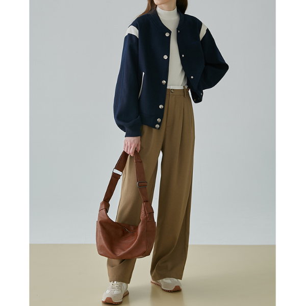 【2color】タック入りシンプルスラックス X-379