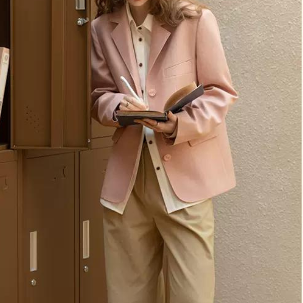 パウダーピンクベーシックジャケット X-049