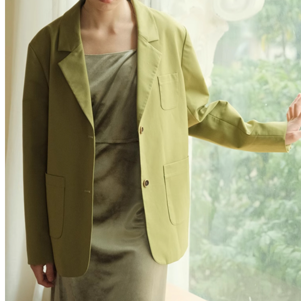 バジルグリーンルーズスーツジャケット Z00079