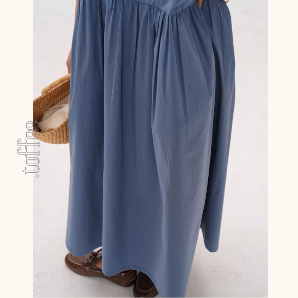 スクエアカラーオーバーサイズマキシワンピース《Z00940》