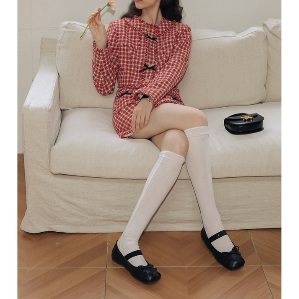 千鳥格子フリンジエッジセットアップ Z00018