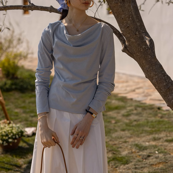 【3color】バックリボン&ツイストデザインシアーシャツ《Z00868》