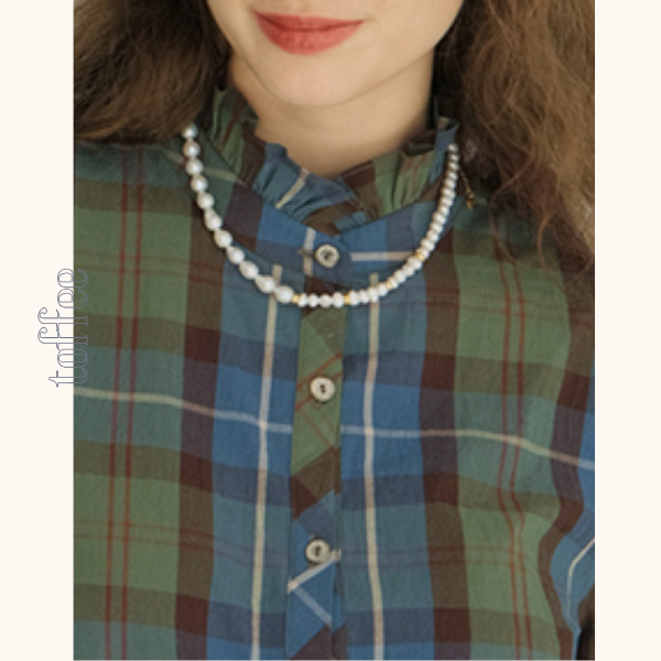 スタンドカラーボタンダウンチェックシャツ  《Z00707》