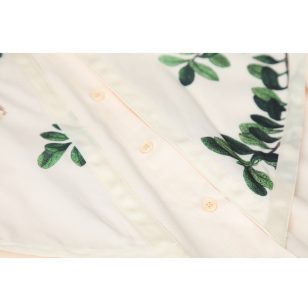 ビッグラペルヴィンテージ風プリントシャツ AU-043