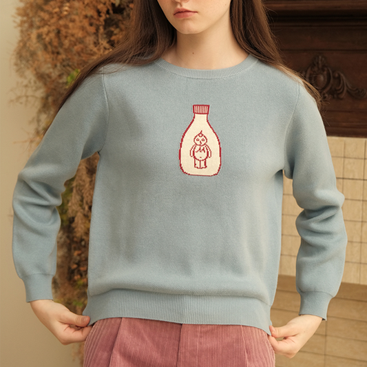 マヨネーズ刺繍入りクルーネックブルオーバー Z00506