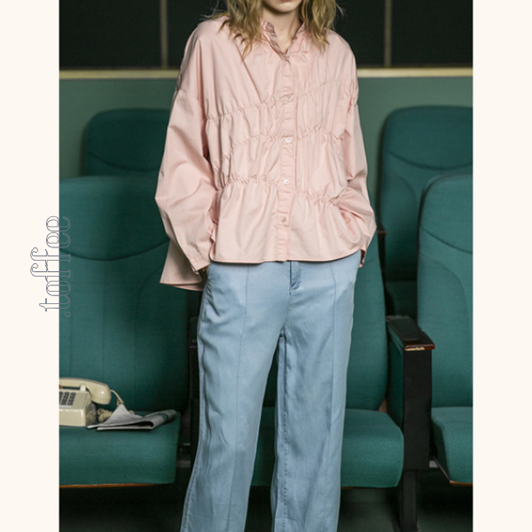 【2color】コットンペプラムブラウス Z00479