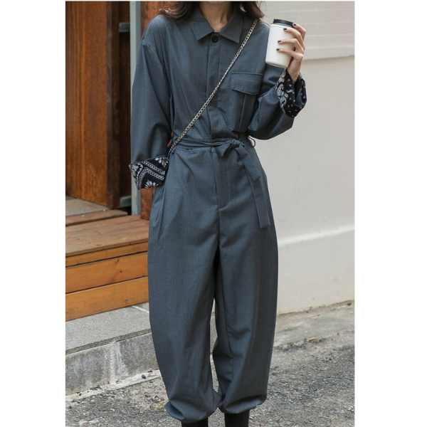 ウエストベルトワントーンジャンプスーツ AU-222