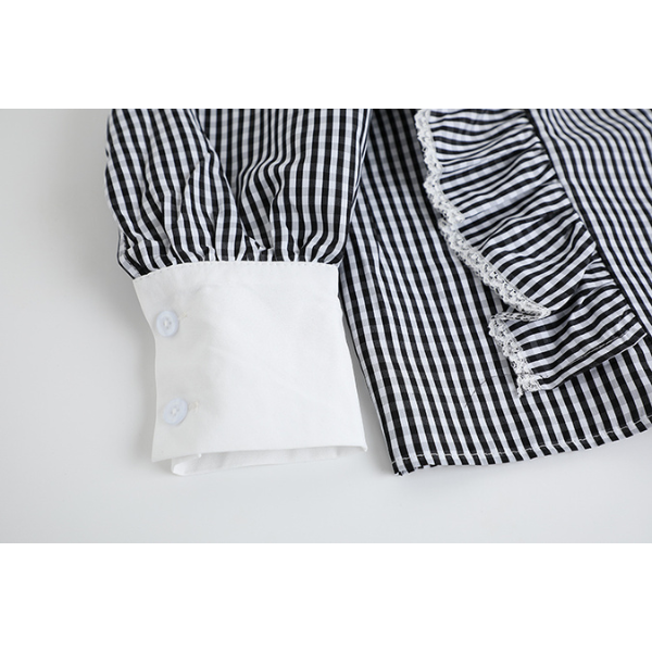 ストライプフリルブラウス X-347