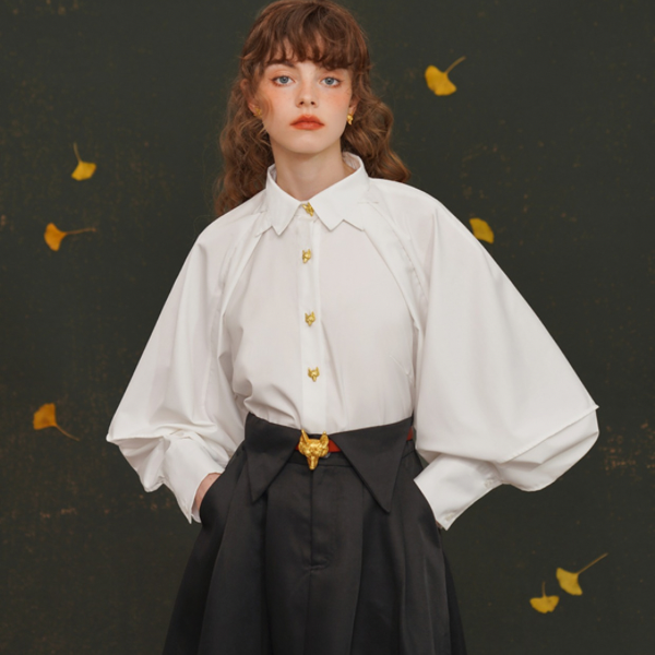 【2color】フォックスボタンシャツ w-033