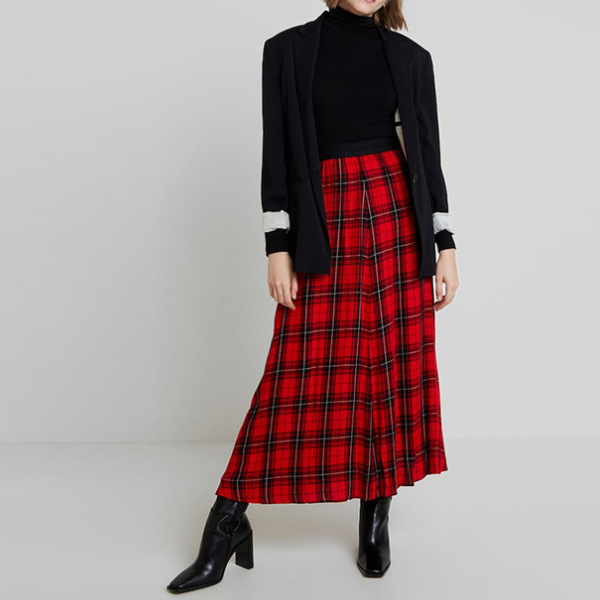 【2color】ブラックスチュアートロングスカート X-267