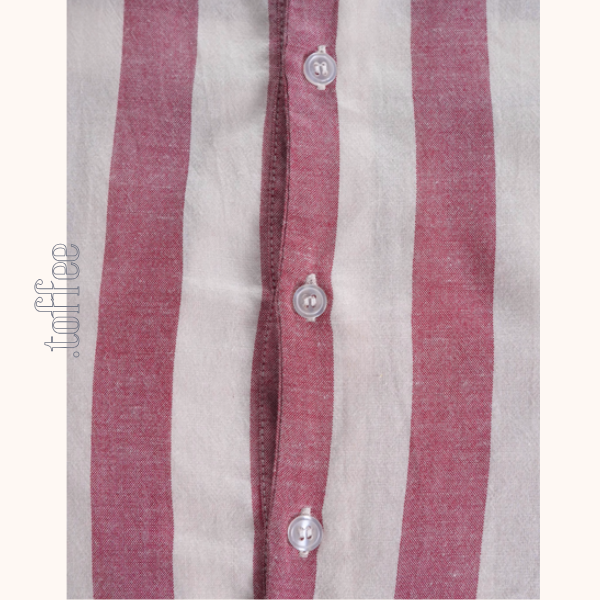 【2color】ストライプ柄フリル装飾シャツ《Z00894》