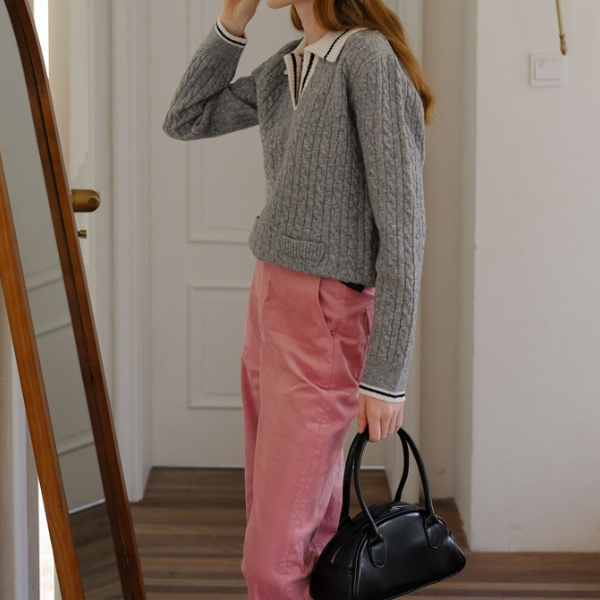 【2color】ワイドレッグコーデュロイパンツ X-509