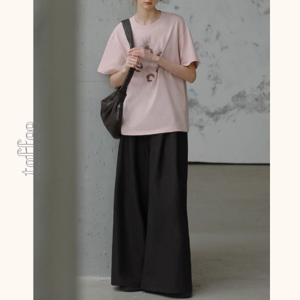 深みブラウンのシックワイドパンツ《Z01087》