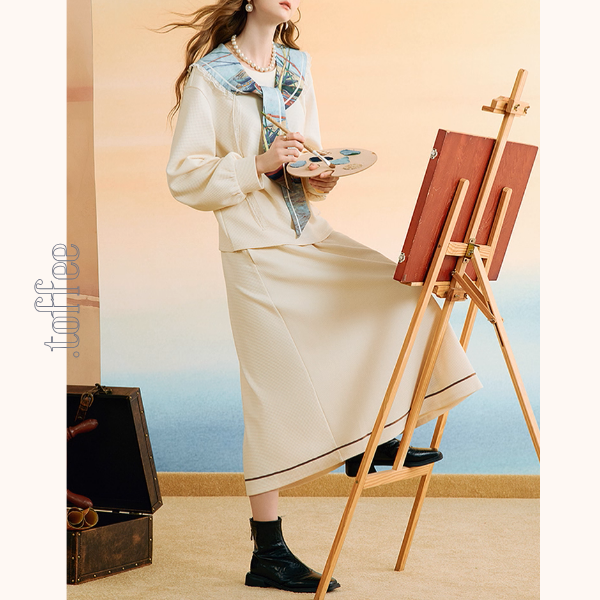 【2color】セーラーカラーと船の刺繍セットアップ《Z01133》