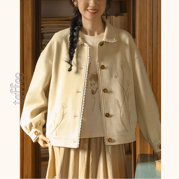 野に咲く花をまとって—刺繍レースカーディガン《Z01144》