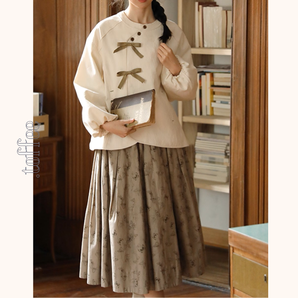 小さなリボンの詩的トップス《Z01139》