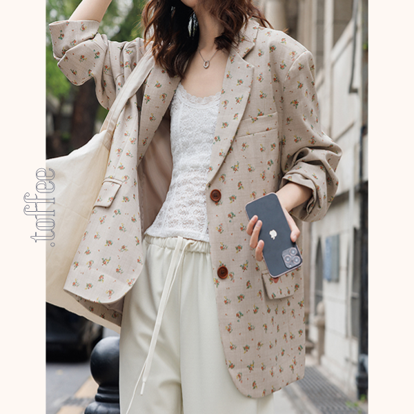 小花柄ルーズジャケット Z00395