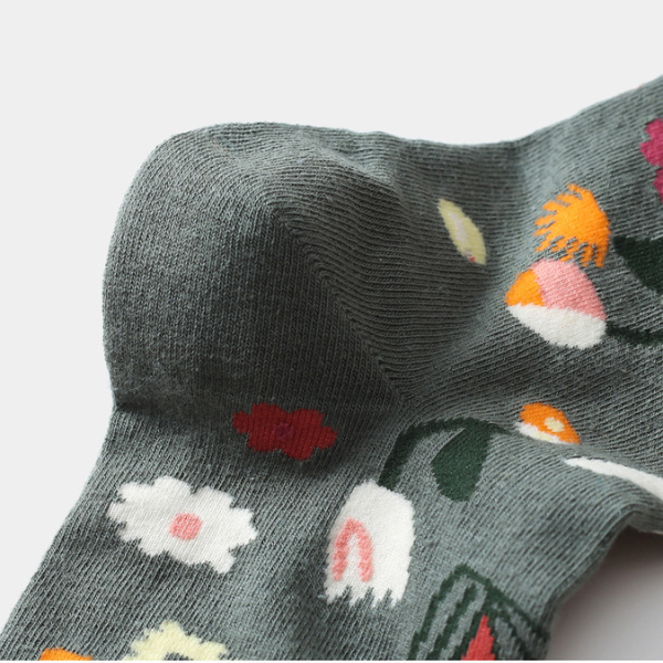 フラワーデザインソックス4p w-080