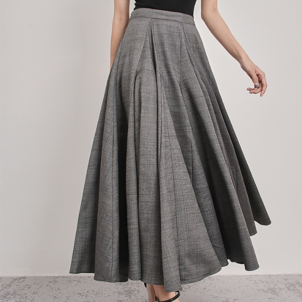 クラシックデザインフリルプリーツスカート AU-027