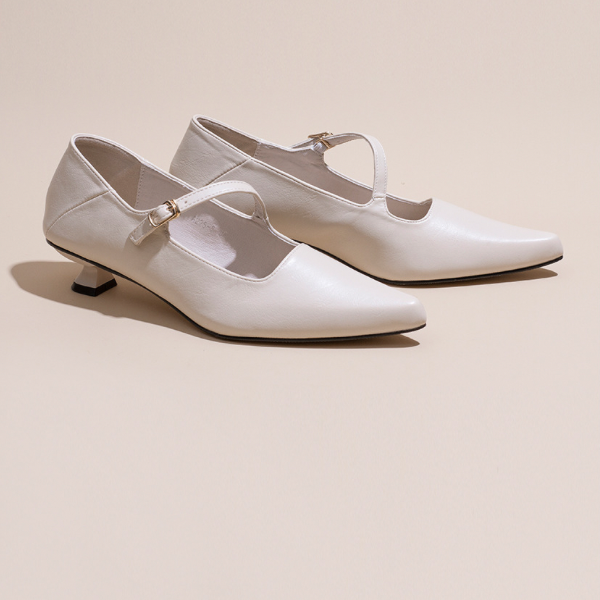 【4color】ポインテッドトゥバンドパンプス w-045