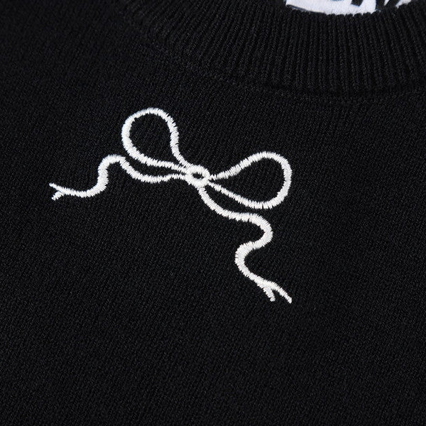 【4color】リボン半袖ニットトップ Z00285