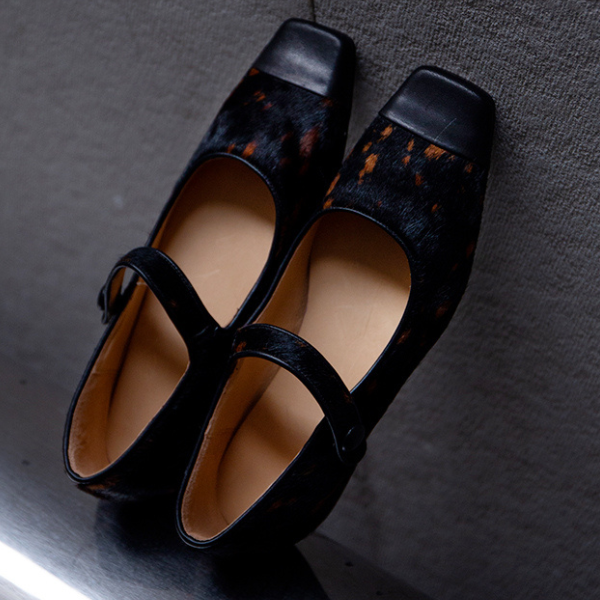 【2color】スクエアトゥフラットパンプス Z00104