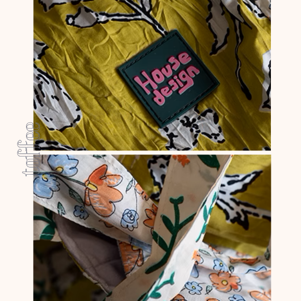 パッチワーク風花柄トートバッグ《Z00955》