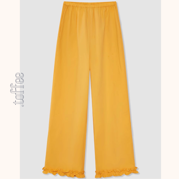 レースヘムペプラムノースリーブトップ&ストレートパンツセットアップ 《Z00982》