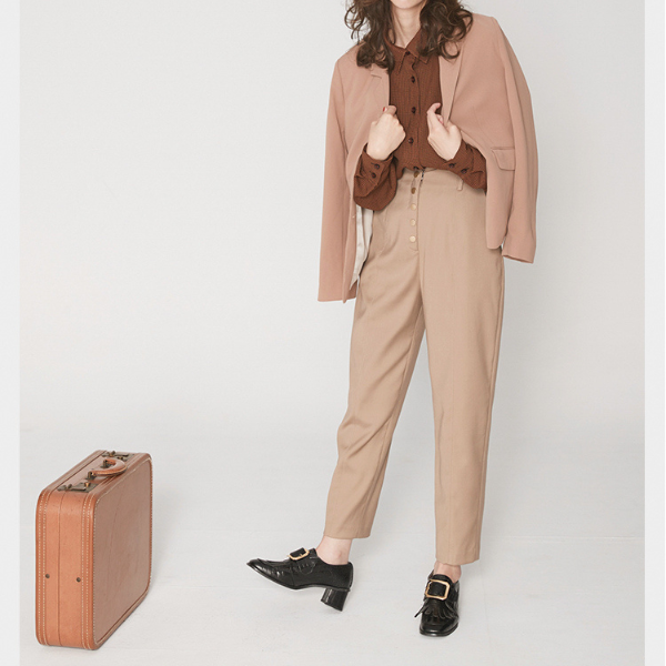 マルチプルフロントボタンハイウエストパンツ AU-189