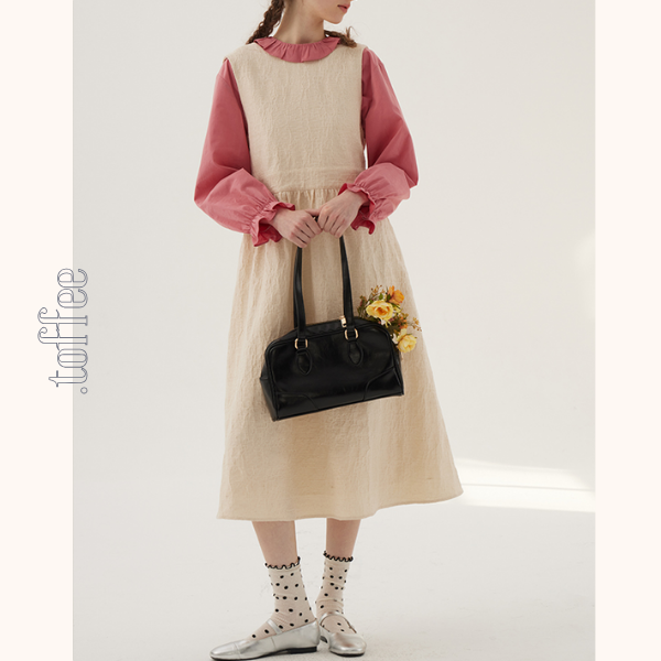 【2color】フリルネックコットンブラウス 《Z00787》