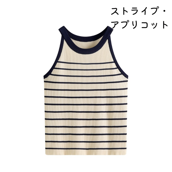 【5color】 ホルターネックニットトップ Z00206