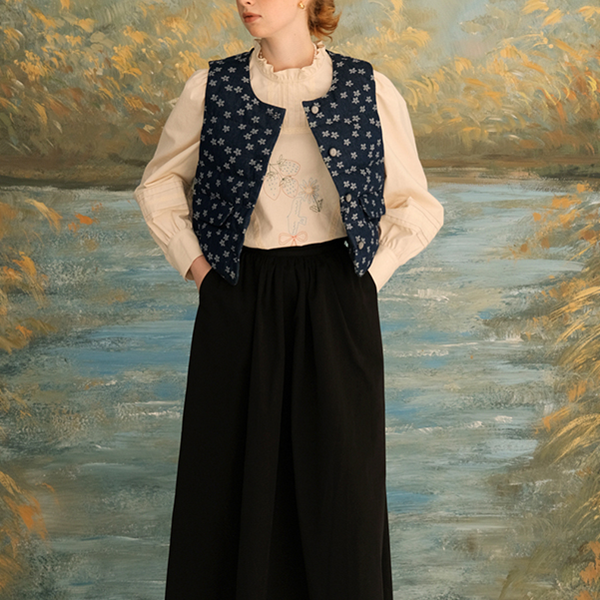 レース&刺繍コットンブラウス 《Z00623》