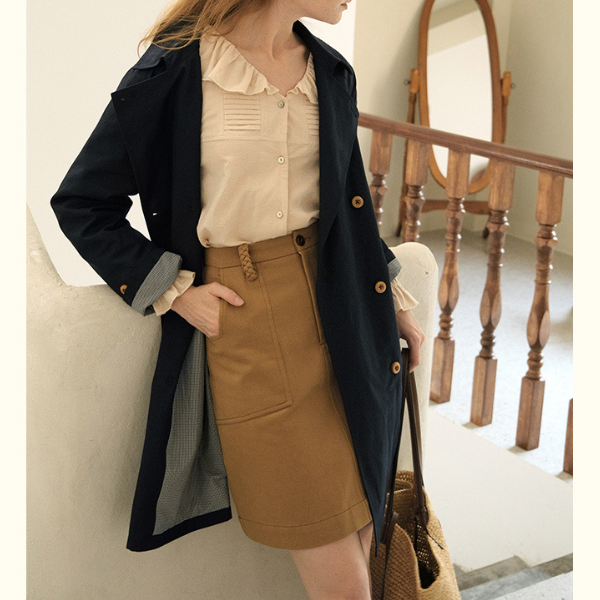 【2color】フリルカラーブラウス X-321