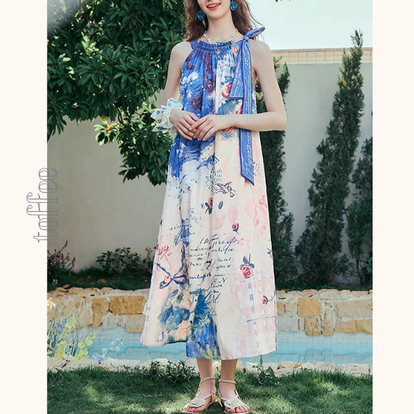 深海の花の泡ホルターネックワンピース《Z00967》