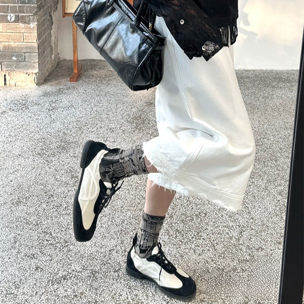 バイカラーフラットスニーカー Z00445