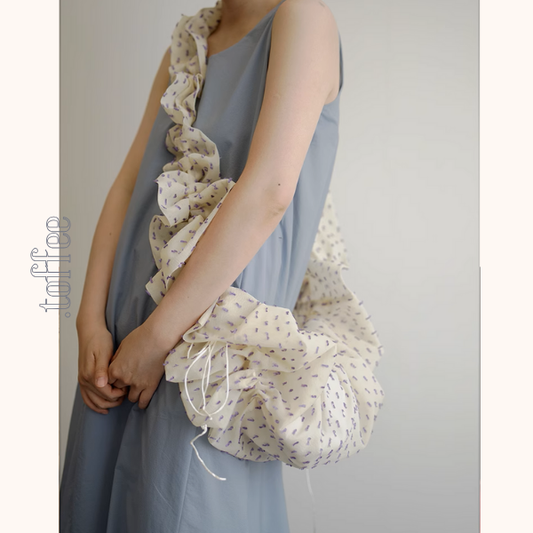 ドローストリング付きギャザーショルダーバッグ《Z00936》