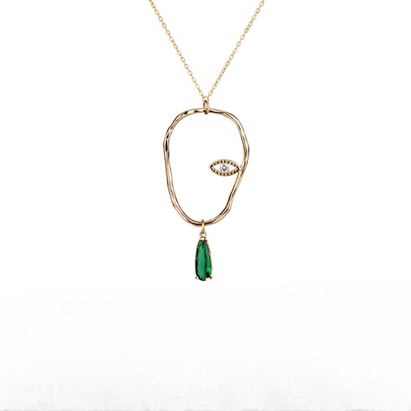 雫が揺れる*片目モチーフのアートネックレス《Z01186》