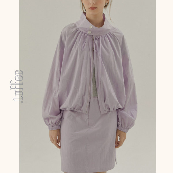 【2color】スタンドカラードロップショルダージャケット《Z00835》