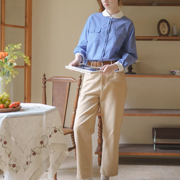 ドールカラータータンチェックシャツ《Z00907》