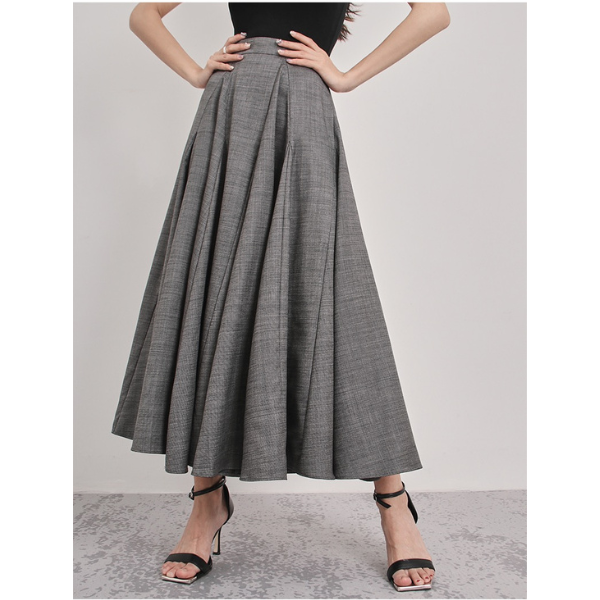 クラシックデザインフリルプリーツスカート AU-027